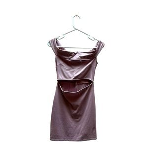 Lavender Silence + Noise Urban Outfitters off the shoulder slashed ponte dress